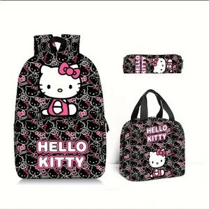 Sanrio Hello Kitty 3 Piece Backpack & Lunch Box Pencil Case Set School Bookbag